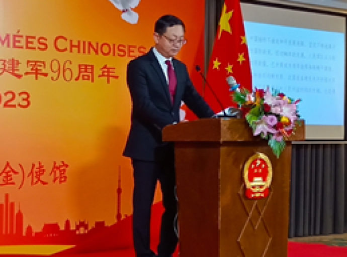 Célébrant le 96ème anniversaire de la fondation de son Armée , M. Zhao Bin : ‘‘La Chine est disposée à soutenir les efforts de la RDC pour rétablir la paix et la sécurité dans tout son territoire’’
