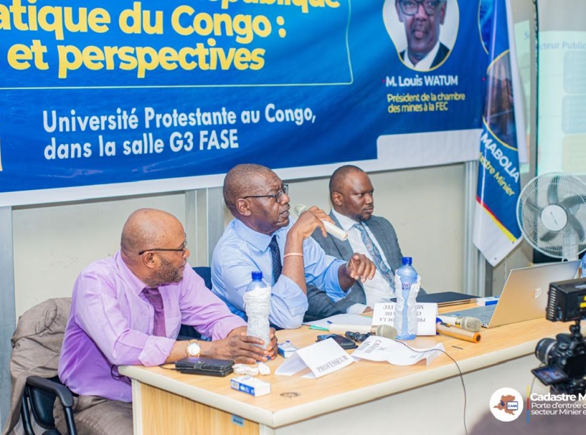 Enjeux et perspectives du secteur minier en RDC , Cadastre Minier : le DG Popol Mabolia éclaire les étudiants de l’UPC