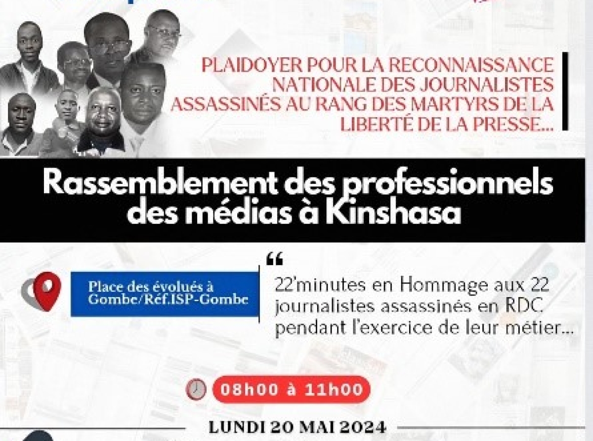 Plaidoyer pour la reconnaissance nationale des journalistes assassinés en RDC : Les professionnels des médias se mobilisent pour la mémoire de 22 de leurs collègues