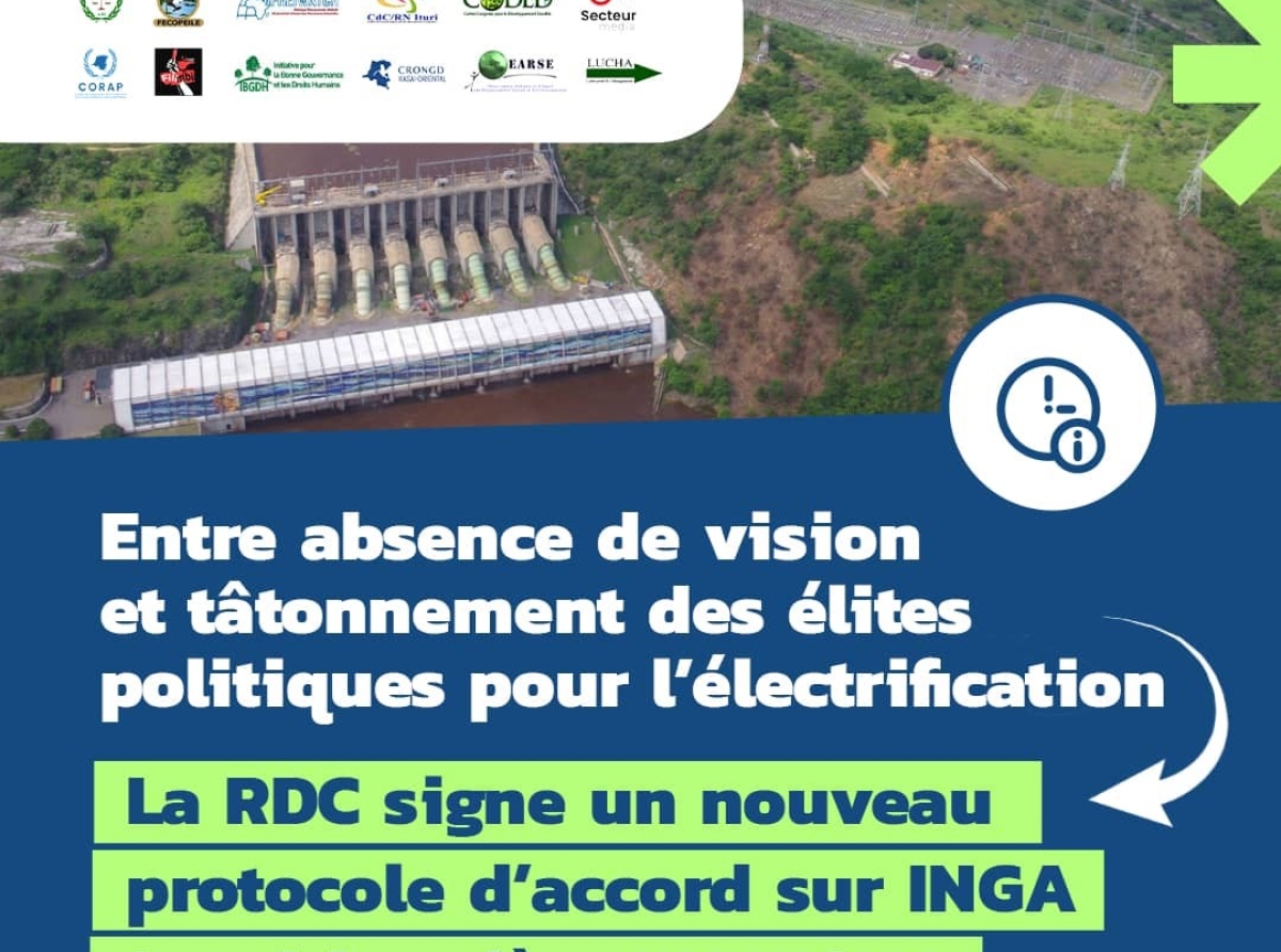 Entre absence de vision et tâtonnement des élites politiques pour l’électrification : La RDC signe un nouveau protocole d’accord sur INGA 3 qui inquiète WAKISHA