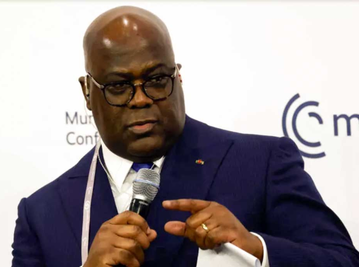 Le président de la RDC Félix Tshisekedi, le 14 février 2025 lors de la Conférence de Munich. © Michaela Stache / AFP