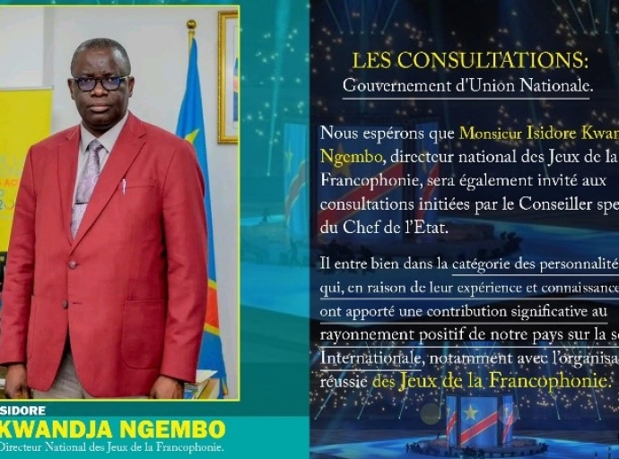  Formation du Gouvernement d’Union Nationale, Isidore Kwandja : la présence réclamée aux consultations politiques !   