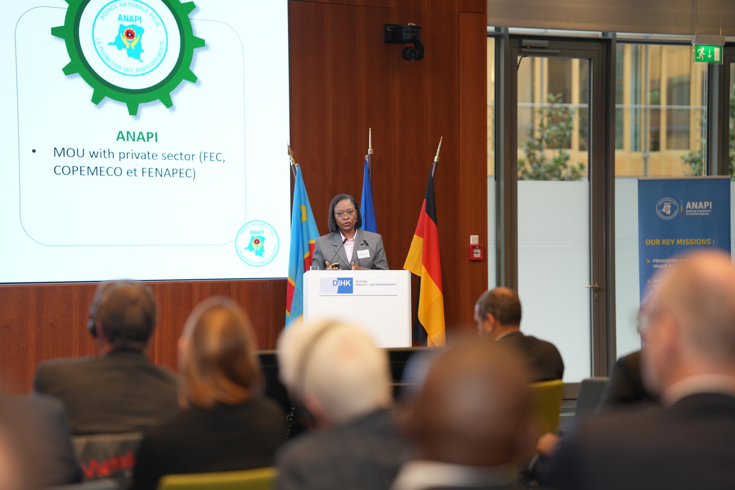 Contribution stratégique au rapprochement économique entre Kinshasa et Berlin, Forum Economique Allemagne-RDC : Rachel Pungu Luamba place l’ANAPI au cœur des enjeux !